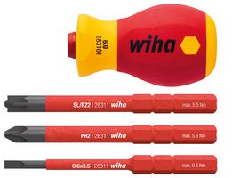 41230 - Stubby Screwdriver with Bit Holder Set SoftFinish slimVario, 4 Piece