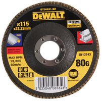 DT30621-QZ - 4 1/2" (115mm x 22.23mm) 80 Grit Angle Grinder Extreme Flap Disc
