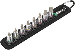 05003881001 - Zyklop Hex-Plus Bit Socket Set with Holding Function for 1/4" Sockets, 8 Piece - Belt A 2