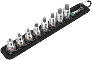 05003971001 - Zyklop Hex-Plus Bit Socket Set with Holding Function for 3/8" Sockets, 8 Piece - Belt B 2