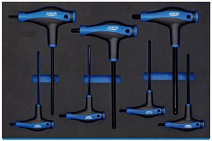 63503 - T-Handle Ball End Hex Key Set in EVA Foam Tool Cabinet Insert Tray, 7 Piece