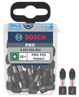 2607002804 - PZ2 x 25mm Pozidriv Impact Control Screwdriver Bits, 25 Pack