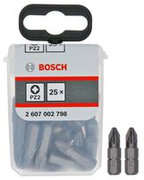 2607002798 - PZ2 x 25mm Pozidriv Extra Hard Screwdriver Bits, 25 Pack