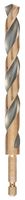 DT20618-QZ - 12mm x 145mm Hex Shank Black & Gold Drill Bit