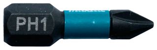 B-63600 - PH1 x 25mm Phillips Impact Black Screwdriver Bits, 2 Pack
