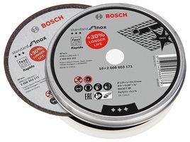 2608603255 - 5" (125mm x 1mm x 22.23mm) Angle Grinder Inox Rapido Cutting Discs, 10 Pack