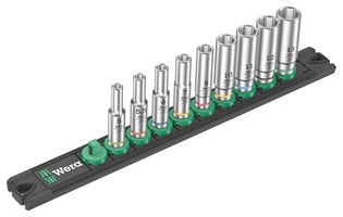 05005410001 - 1/4" Deep Socket Set with Magnetic Socket Rail, 9 Piece