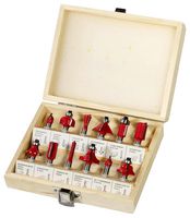 48587 - 1/4" TCT Router Cutter Bit Set, 12 Piece