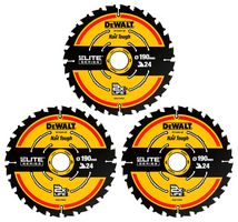 DT10399-QZ - 190mm x 24T x 30mm Elite Series Circular Saw Blades, 3 Pack