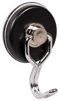 E1060/NEO/BLK - 38mm Rubber Covered Neodymium Magnet with Swivel Hook, 2 Pack