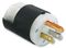 HBL5266C - Insulgrip Power Connector, 125V AC, 15A, 2 Pole, 3 Wire Grounding, Black/White