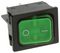 01835.3118-01 - Rocker Switch, DPST, On-Off, 20A, 250V, Green Illumination, Panel Mount