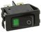 1555.3108 - Rocker Switch, DPST, On-Off, 16A, 250V, Green Illumination, O Marking, Panel Mount