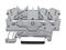 2000-1401 - 4 Conduct Through Terminal Block, Push in Cage Clamp, 35mm DIN Rail Mount, 24AWG to 16AWG, 800V, 13.5A, Grey