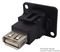 CP30207N - USB 2.0 B to A Feedthrough Panel Mount Connector, CSK hole, Black Plastic XLR Frame