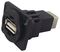 CP30209N - USB 2.0 A to B Feedthrough Panel Mount Connector, CSK hole, Black Plastic XLR Frame