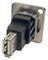 CP30207NM - USB 2.0 B to A Vertical Feedthrough Panel Mount Connector, CSK hole, Silver Metal XLR Frame