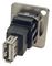 CP30208NM - USB 2.0 A to A Feedthrough Panel Mount Connector, CSK hole, Silver Metal XLR Frame