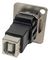 CP30209NM - USB 2.0 A to B Vertical Feedthrough Panel Mount Connector, CSK hole, Silver Metal XLR Frame