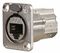 NE8FDX-P6 - RJ45 Cat6 Socket to Socket Panel Mount Feedthrough Adaptor, Metal D-Shape Housing