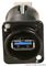NAUSB3-B - USB 3.0 A to B Reversible Socket to Socket Panel Mount Feedthrough Adaptor, Metal D-Shape Housing