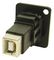 CP30203NMB - USB 2.0 B to B Feedthrough Panel Mount Connector, Nickel Plated, CSK hole, Black Metal XLR Frame
