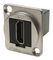 CP30200GM - HDMI Feedthrough Panel Mount Connector, Gold Plated, CSK hole, Silver Metal XLR Frame
