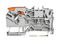 2102-1201 - 2 Conductor Through Terminal Block Lever, Push In Cage Clamp, 35mm DIN Rail, 800V, 24A, 22AWG to 12AWG, Grey