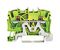 2202-1207 - 2 Conductor Ground Through Terminal Block with Push Button and Test Port, 35mm DIN Rail, 22AWG to 12AWG,  Yellow / Green