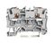 2204-1201 - 2 Conductor Through Terminal Block with Push Button Cage Clamp and Test Port, 800V, 32A, 20AWG to 12AWG, DIN Rail 35mm, Grey