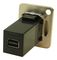 CP30202M - Mini DisplayPort Feedthrough Panel Mount Connector, Metal, Silver, CSK Holes