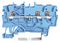 2201-1304 - 3 Conductor Through Terminal Block with Push Button, Push in Cage Clamp, 22AWG to 14AWG,  800V, 17.5A, Blue