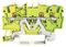 2201-1307 - 3 Conductor Ground Through Terminal Block with Push Button, Push in Cage Clamp, 22AWG to 14AWG, Green