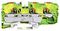 2210-1307 - 3 Conductor Ground Terminal Block with Push Button Cage Clamp and Test Port, 20AWG to 8AWG,  Green