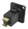 CP30212M3B - Dual USB C Socket to USB C Plug, Feedthrough Panel Mount Connector, Black Metal, Plain M3 Holes