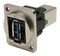 CP30206NM3 - USB B 3.0 Socket to USB A 3.0 Socket Feedthrough Connector, Metal, Silver, Plain Holes