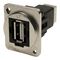 CP30209NM3 - USB B 2.0 Socket to USB A 2.0 Socket Feedthrough Connector, Metal, Silver, Plain Holes