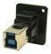 CP30210NM3B - USB A 3.0 Socket to USB B 3.0 Socket Feedthrough Connector, Metal, Black, Plain Holes
