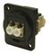 CP30214M3B - Multi Mode LC Duplex to Multi Mode LC Duplex Feedthrough Connector, Metal, Black, Plain Holes