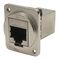 CP30220SM3 - RJ45 Cat5e Socket to RJ45 Cat5e Socket Feedthrough Connector, Shielded, Metal, Silver, Plain Holes