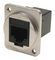 CP30222M3 - RJ45 Cat6 Socket to RJ45 Cat6 Socket Feedthrough Connector, Metal, Silver, Plain Holes