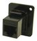 CP30222M3B - RJ45 Cat6 Socket to RJ45 Cat6 Socket Feedthrough Connector, Metal, Black, Plain Holes