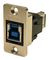 CP30606NM - USB 3.0 Type B Socket to USB 3.0 Type A Socket Slim Feedthrough Connector, CSK Holes, Nickel Frame