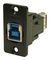 CP30606NMB - USB 3.0 Type B Socket to USB 3.0 Type A Socket Slim Feedthrough Connector, CSK Holes, Black Metal Frame