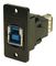 CP30606NMBX1 - USB 3.0 Type B Socket to USB 3.0 Type A Socket Slim Feedthrough Connector, 3.2mm Plain Holes, Nickel Frame