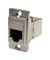 CP30725SM - Dual Entry Shielded Cat6a RJ45 Socket to Shielded Cat6a RJ45 Socket Slim Feedthrough Connector, Nickel Frame, CSK Holes