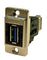 CP30705NM - Dual Entry USB 3.0 Type A Socket to USB 3.0 Type A Socket Feedthrough Conector, Nickel Frame, CSK Holes