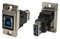 CP30706NM - Dual Entry USB 3.0 Type B Socket to USB 3.0 Type A Socket Feedthrough Connector, CSK Holes, Nickel Frame