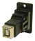 CP30609NX1 - Slim USB 2.0 Type A Socket to USB 2.0 Type B Socket Feedthrough Connector, Black, 3.2mm Plian Holes, Plastic