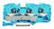 2010-1304 - 3 Conduct Through Terminal Block, Push in Cage Clamp, 35mm DIN Mount Rail, 20AWG to 6AWG, 800V, 57A, Blue